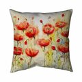 Begin Home Decor 26 x 26 in. Red Flowers Garden-Double Sided Print Indoor Pillow 5541-2626-FL106